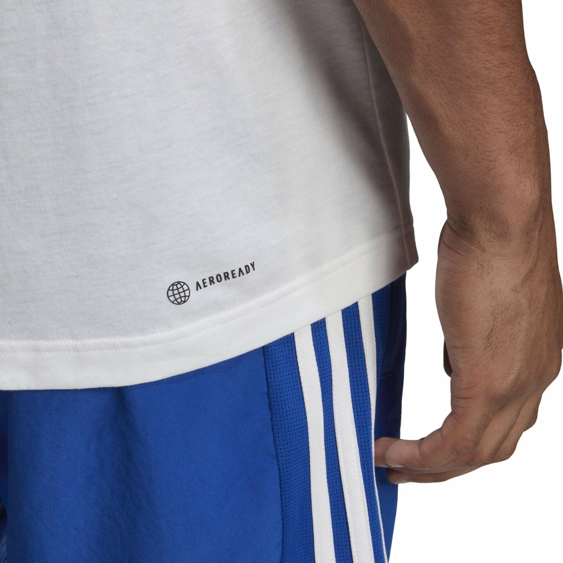 Maillot d'entraînement à logo linéaire imprimé en silicone adidas Aeroready