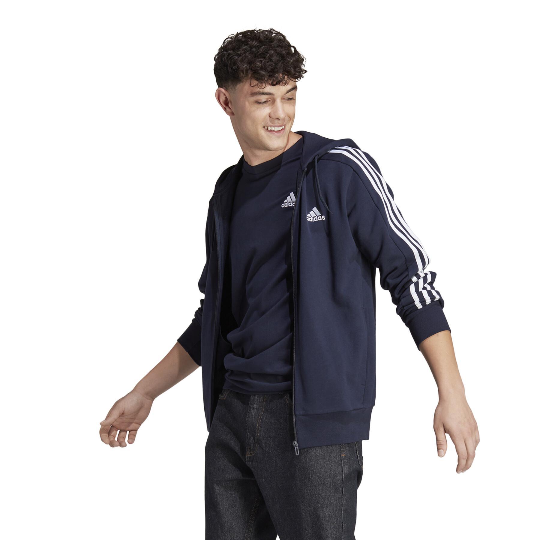 Sweatshirt à capuche zippé adidas 3-Stripes Essentials French Terry