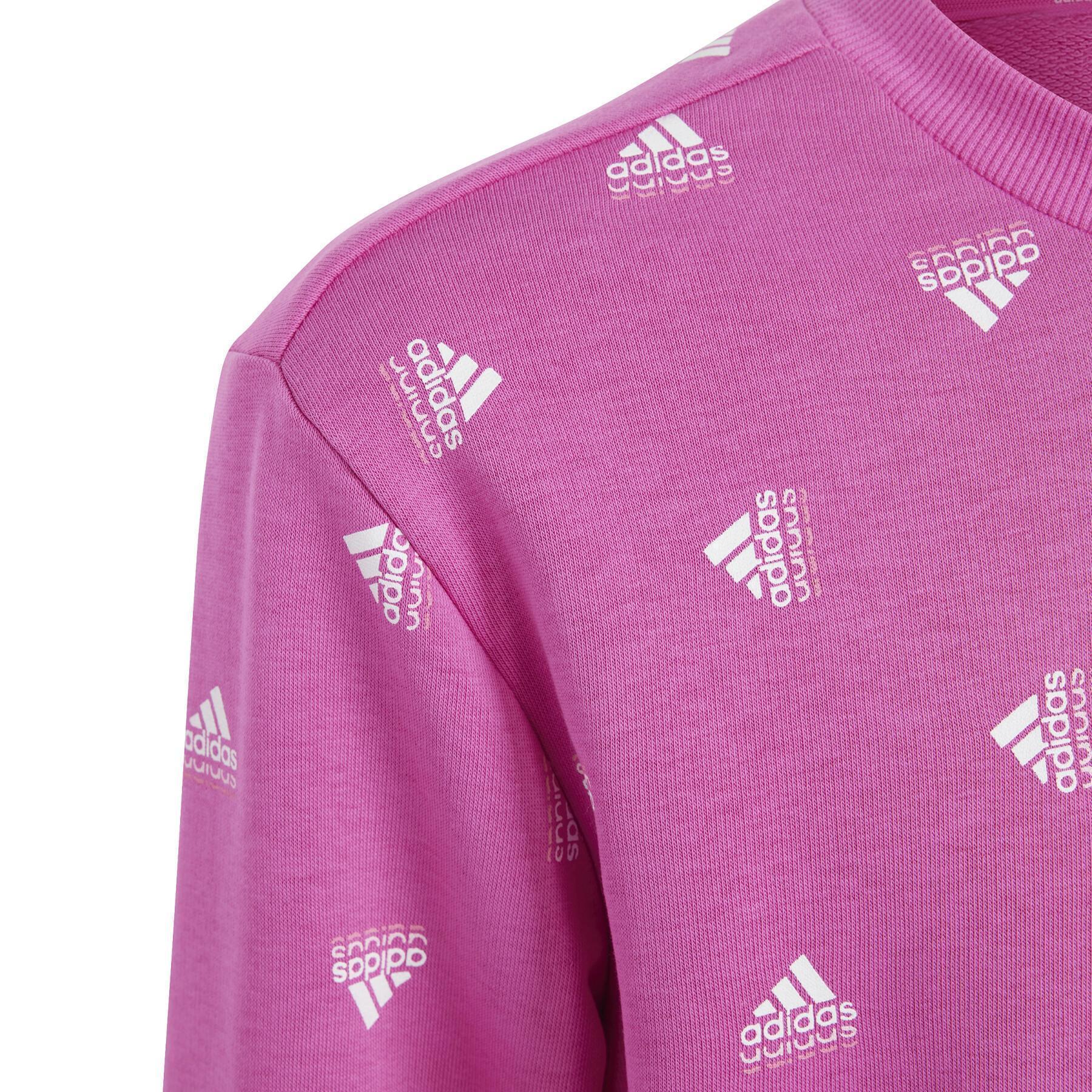 Sweatshirt coton imprimé fille adidas Brand Love