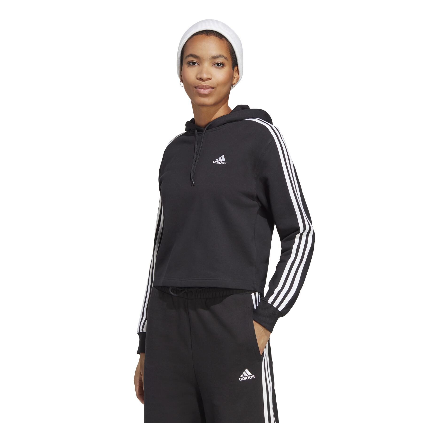 Sweatshirt à capuche crop femme adidas 3-Stripes Essentials French Terry