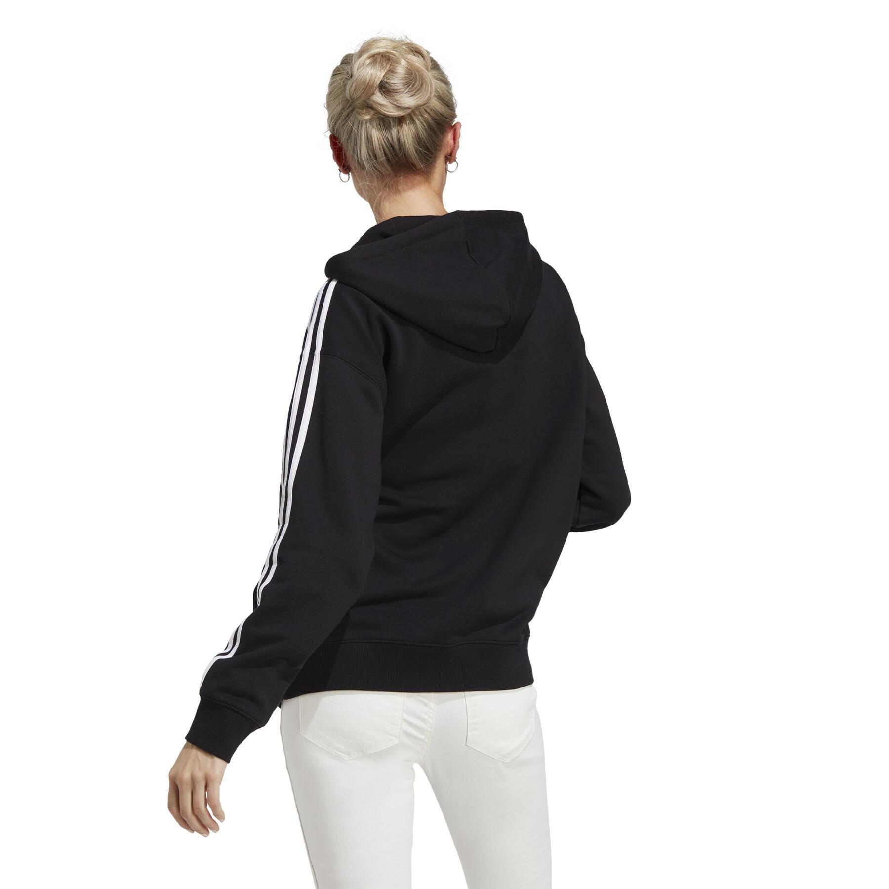 Sweatshirt à capuche full zip oversize femme adidas Essentials 3-Stripes