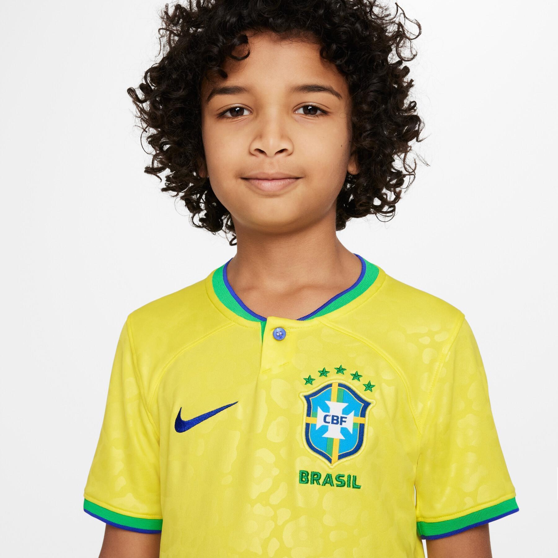 Maillot Domicile enfant Coupe du monde 2022 Brésil