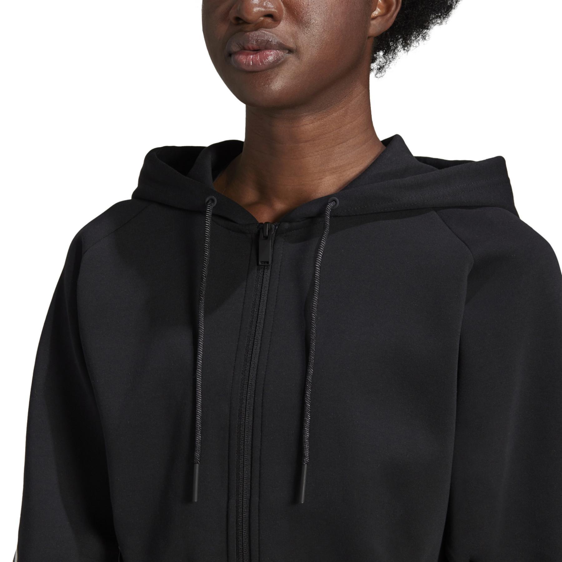 Sweatshirt zippé à capuche femme adidas Sportswear Wrapped 3-Bandes