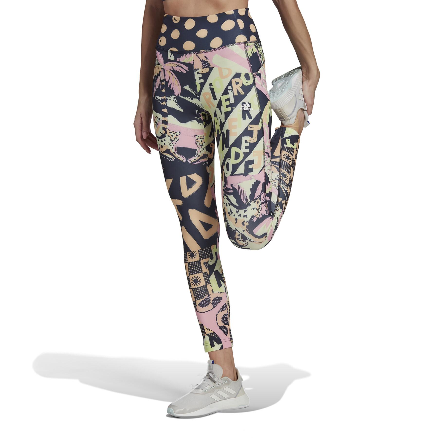 Legging femme adidas Farm Print Feel Brilliant Aeroready