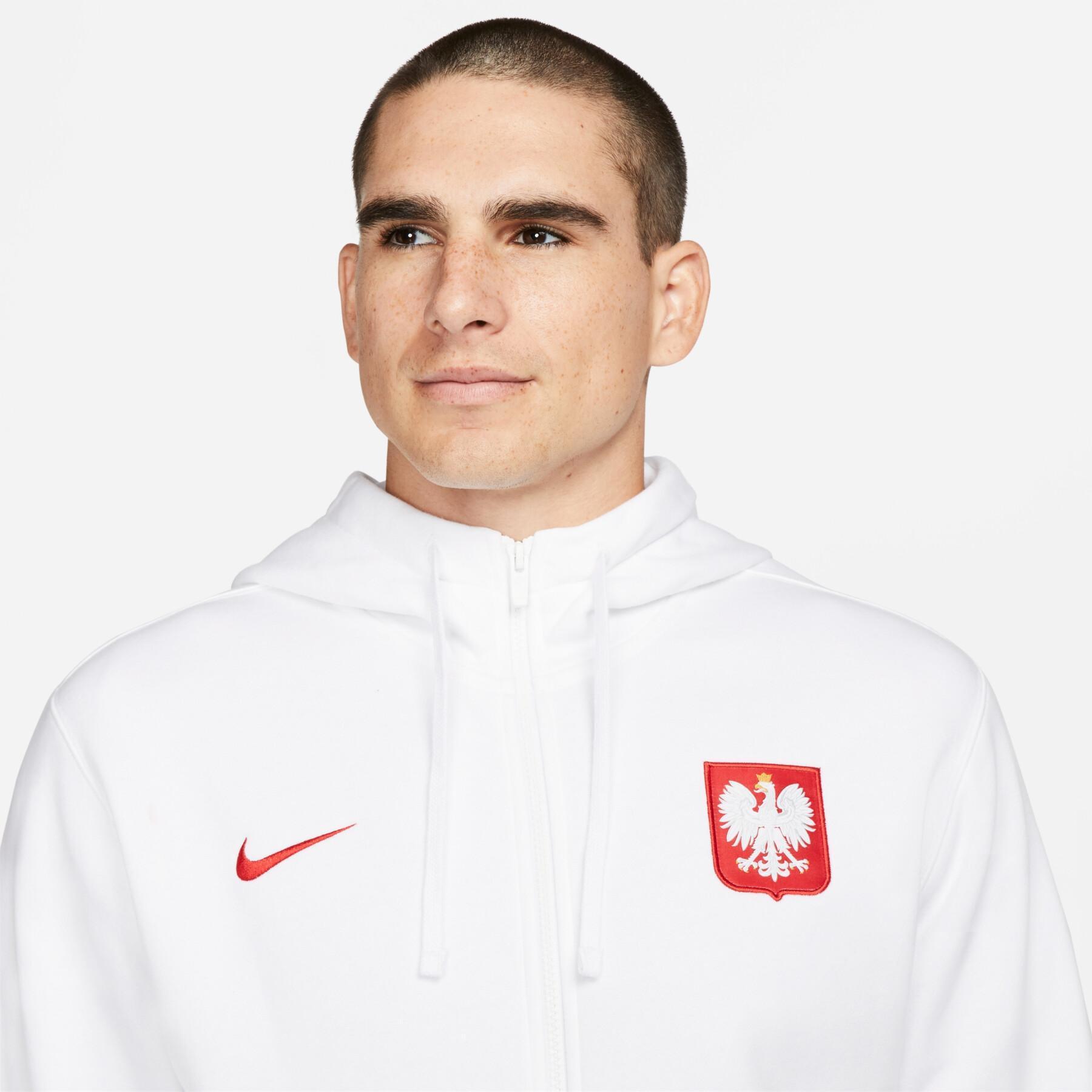 Sweatshirt à capuche zippé Coupe du monde 2022 Pologne Club