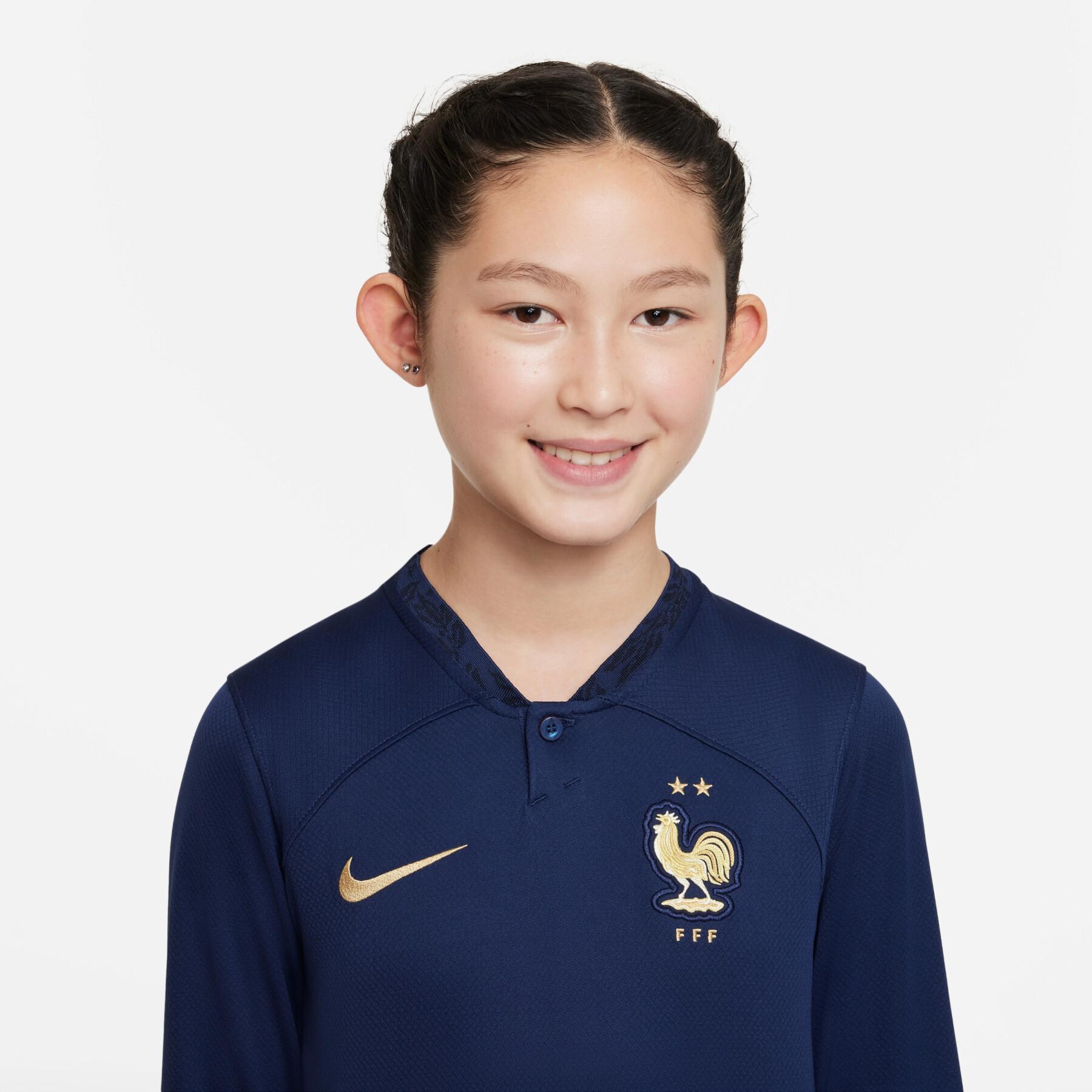 Maillot Domicile manches longues enfant Coupe du monde 2022 France