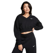 Sweatshirt court oversize à col V femme Nike Phoenix Fleece